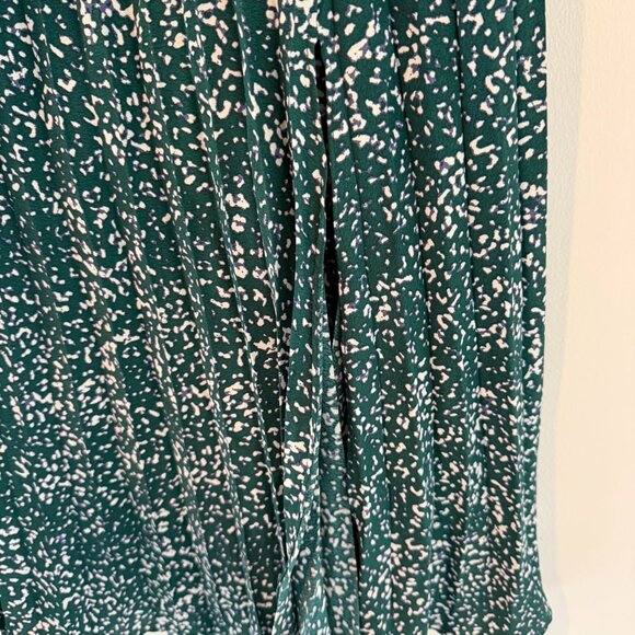 Skies Are Blue Pleated Print Midi Skirt | Size Large - Picture 3 of 5